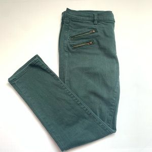 J. Crew Skinny Cropped Green Denim Jeans Size 29